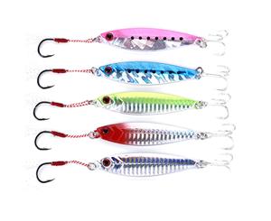 5x 30g Fishing Lures Metal Slice Micro Jig Bait Spoon Tackle Salmon Mackerel GT