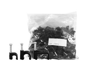 6Mm Cable Clip To Suit RG59 Cable Round Black 100Pack