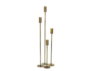 AVA 70cm Tall Single Candle Stand - Brass