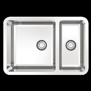 Abey 660 x 450mm Lago 1 & 1/3 Bowl Stainless Steel Sink