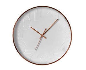 Amalfi Balaclava Metal Frame Wall Clock Hanging Home Office Decor Copper White