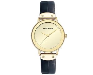 Anne Klein Women's 35mm Leather Watch - Navy