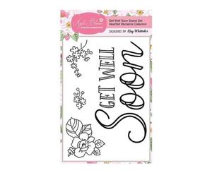 Apple Blossom A6 Stamp Set - Get Well Soon with Sentiment - Set of 4 - Heartfelt Moments