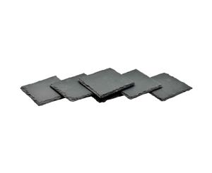 Argon Tableware Square Natural Slate Drinks Coasters - 10cm - Set Of 6