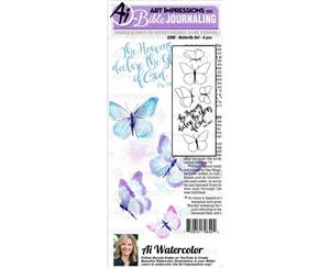 Art Impressions - Bible Journaling Watercolour Rubber Stamps 4x8 inch pack - Butterfly