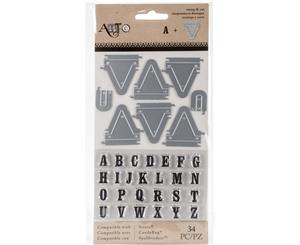 Art-C Stamp & Die Set-Alpha Pennant