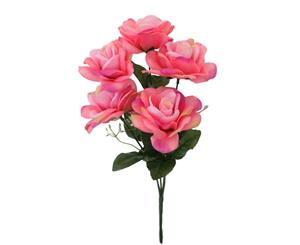 Artificial Fake Flowers Bouquet Greenery Foliage Leaf Roses Wedding Decor[Design Rose B (Pink)]