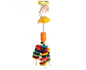 Avi One Parrot Toy Loofah Discs with Wood - 18x30cm