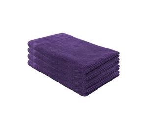 Bambury Costa 100% Cotton Hand Towels - 4 Pack - Grape