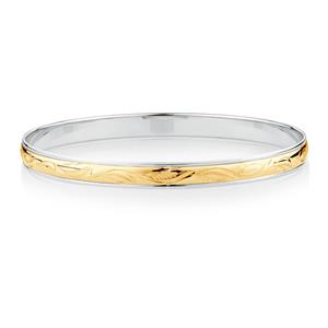 Bangle in 10ct Yellow Gold & Sterling Silver