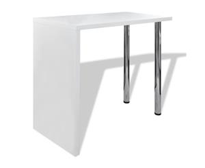 Bar Table MDF with 2 Steel Legs High Gloss White Steel Legs Desk Dining