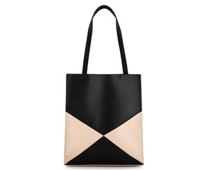 Barneys New York Colourblock Tote - Black/Blush