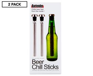 Bartender Beer Chill Sticks 2-Pack - Silver/Black