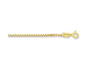 Bevilles 9ct Yellow Gold Silver Infused Necklace 50cm Box Chain