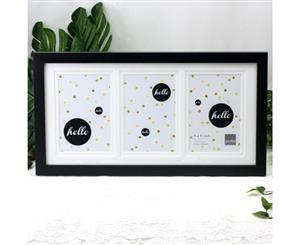 Black Timber Triple 4x6 Photo Frame