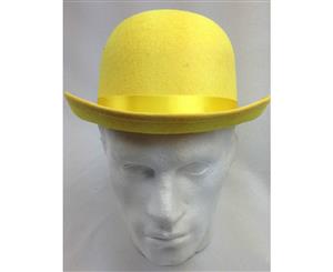 Bowler Hat Party Costume Derby Fancy Dress Dance Halloween Vintage Cap New - Yellow - Yellow