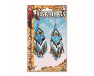 Bristol Novelty Unisex Adults Beaded Earrings (Pair) (Blue/Gold/White) - BN2338