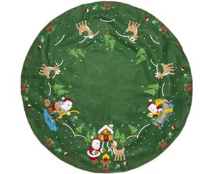 Bucilla Felt Tree Skirt Applique Kit 43in Round Lodge Santa