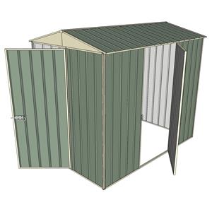 Build-a-Shed 1.5 x 2.3 x 2.3m Narrow Front Gable Dual Single Hinged Door Shed - Green