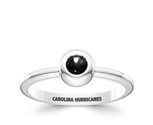 Carolina Hurricanes Black Onyx Ring For Women In Sterling Silver Design by BIXLER - Sterling Silver