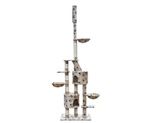 Cat Tree 230-260cm Beige Animal House Pet Gym Furniture Scratching Post