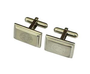 Celtic Fc Official Mens Stainless Steel Football Crest Cufflinks (Silver) - SG729