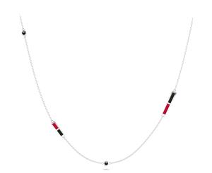 Cincinnati Reds Black Onyx Chain Necklace For Women In Sterling Silver Design by BIXLER - Sterling Silver