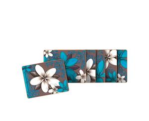 Cinnamon Aqua Frangipani Coasters Set of 6