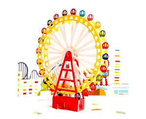 Colourful Dreamlike Ferris Wheel