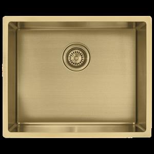 D'LUCCI Light Gold Single Bowl Rectangular Sink Inset / Undermount