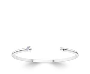 Detroit Tigers Diamond Cuff Bracelet For Women In Sterling Silver Design by BIXLER - Sterling Silver