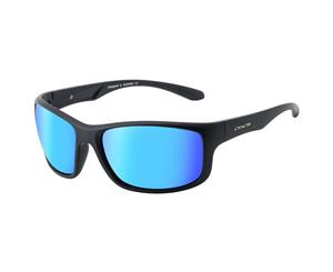 Dirty Dog Splint Satin Black - Grey/Ice Blue Mirror Polarised Sunglasses