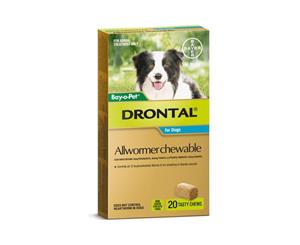 Drontal Chews Bayopet Dog Wormer Medium 10kg - 80's (8520)