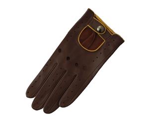 Eastern Counties Leather Womens/Ladies Driving Gloves (Brown/Ochre) - EL214