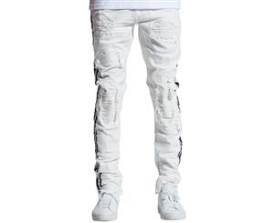 Embellish Bolt Standard Denim Jeans in White - White