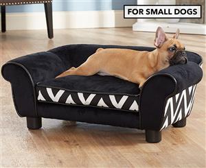 Enchanted Home Plush Couch Pet Bed For Small Dogs - Black