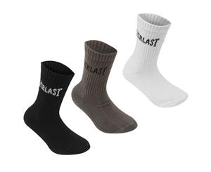 Everlast Women 3 Pack Crew Socks - Black/Grey/White