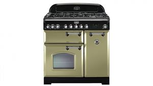 Falcon Classic Deluxe 900mm Dual Fuel Freestanding Cooker - Olive Green Chrome