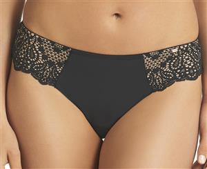 Fine Lines Women's Silhouette Thong - Black/Nude