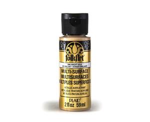 Folk Art Multisurface Metallic Acrylic Paint - Bright Gold - 2 Oz