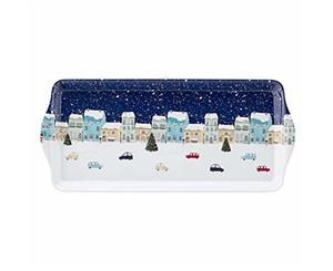 Foxwood Home Winter Scene Rectangular Tray