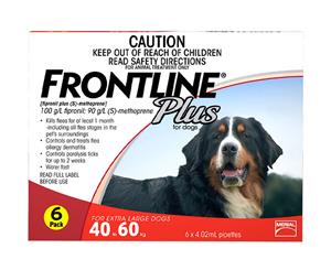 Frontline Plus Extra Large Dogs 40-60kg 6pk