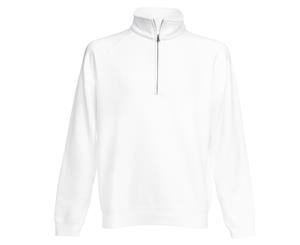 Fruit Of The Loom Mens Zip Neck Sweatshirt Top (White) - BC1370