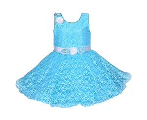 Girls Birthday Net Party wear - Sky Blue