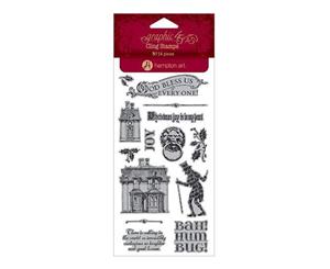 Graphic 45 - A Christmas Caroll Cling Stamps - #1