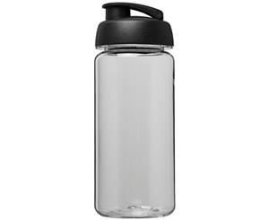 H2o Octave Tritan 600Ml Flip Lid Sport Bottle (Transparent/Solid Black) - PF2857