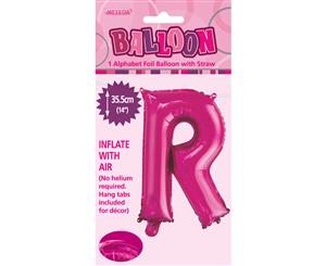 Hot Pink R Alphabet Foil Balloon 35cm