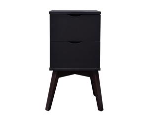 Hubie bedside table with drawers black