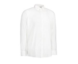 Id Mens Long Sleeved Oxford Shirt (White) - ID441