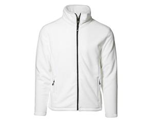 Id Mens Microfleece Regular Fitting Full Zip Jacket (White) - ID350